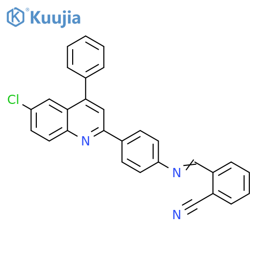 2-(1E)-{4-(6-chloro-4-phenylquinolin-2-yl)phenylimino}methylbenzonitrile structure