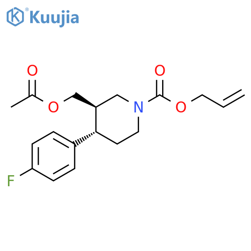 1-Piperidinecarboxylic acid, 3-[(acetyloxy)methyl]-4-(4-fluorophenyl)-,2-propenyl ester, (3R,4S)- structure