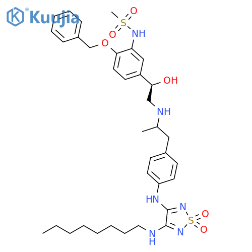 Methanesulfonamide,N-[5-[(1R)-1-hydroxy-2-[[1-methyl-2-[4-[[4-(octylamino)-1,1-dioxido-1,2,5-thiadiazol-3-yl]amino]phenyl]ethyl]amino]ethyl]-2-(phenylmethoxy)phenyl]- structure