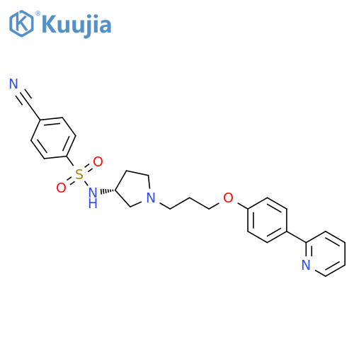Benzenesulfonamide,4-cyano-N-[(3R)-1-[3-[4-(2-pyridinyl)phenoxy]propyl]-3-pyrrolidinyl]- structure