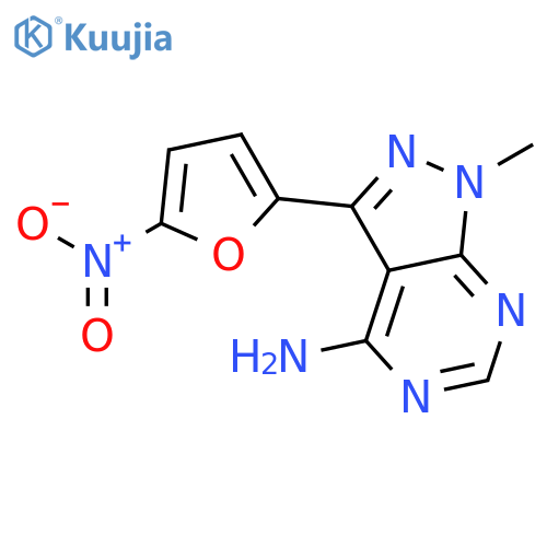 1H-Pyrazolo[3,4-d]pyrimidin-4-amine, 1-methyl-3-(5-nitro-2-furanyl)- structure