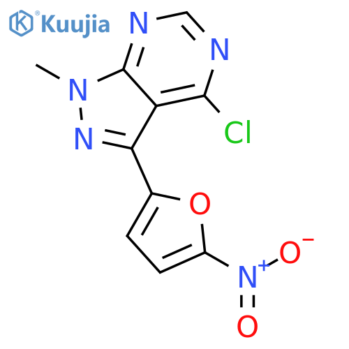 1H-Pyrazolo[3,4-d]pyrimidine, 4-chloro-1-methyl-3-(5-nitro-2-furanyl)- structure