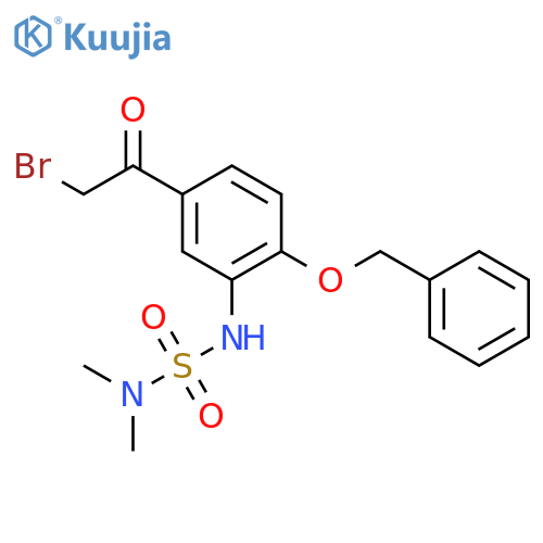 Sulfamide, N'-[5-(bromoacetyl)-2-(phenylmethoxy)phenyl]-N,N-dimethyl- structure