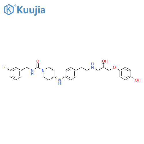 1-Piperidinecarboxamide,N-[(3-fluorophenyl)methyl]-4-[[4-[2-[[(2S)-2-hydroxy-3-(4-hydroxyphenoxy)propyl]amino]ethyl]phenyl]amino]- structure