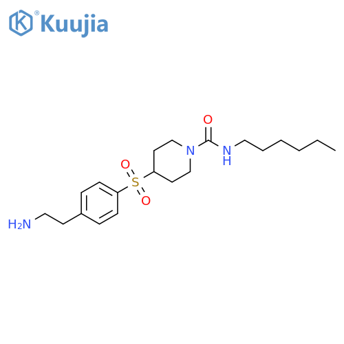 1-Piperidinecarboxamide, 4-[[4-(2-aminoethyl)phenyl]sulfonyl]-N-hexyl- structure