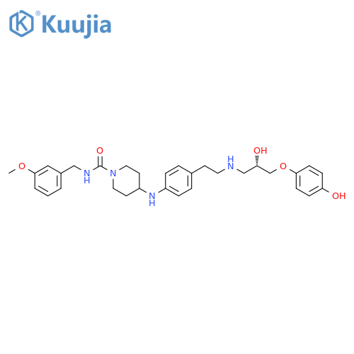 1-Piperidinecarboxamide,4-[[4-[2-[[(2S)-2-hydroxy-3-(4-hydroxyphenoxy)propyl]amino]ethyl]phenyl]amino]-N-[(3-methoxyphenyl)methyl]- structure