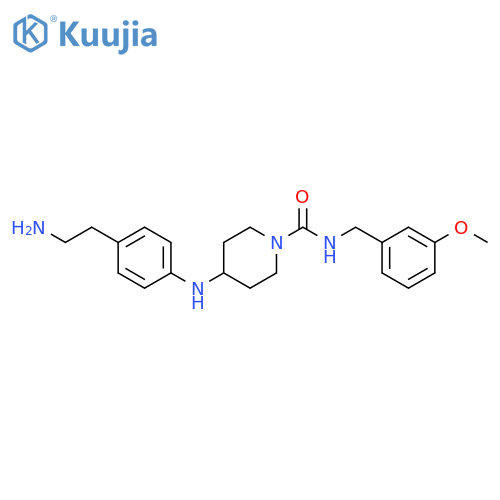 1-Piperidinecarboxamide,4-[[4-(2-aminoethyl)phenyl]amino]-N-[(3-methoxyphenyl)methyl]- structure