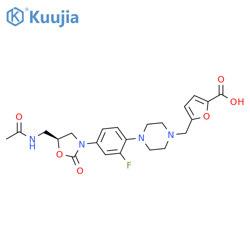 2-Furancarboxylic acid,5-[[4-[4-[(5S)-5-[(acetylamino)methyl]-2-oxo-3-oxazolidinyl]-2-fluorophenyl]-1-piperazinyl]methyl]- structure