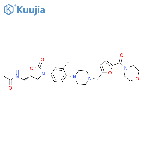 Acetamide,N-[[(5S)-3-[3-fluoro-4-[4-[[5-(4-morpholinylcarbonyl)-2-furanyl]methyl]-1-piperazinyl]phenyl]-2-oxo-5-oxazolidinyl]methyl]- structure