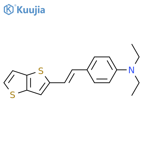 Benzenamine, N,N-diethyl-4-[(1E)-2-thieno[3,2-b]thien-2-ylethenyl]- structure