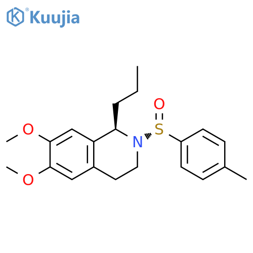 Isoquinoline,1,2,3,4-tetrahydro-6,7-dimethoxy-2-[(R)-(4-methylphenyl)sulfinyl]-1-propyl-, (1R)- structure