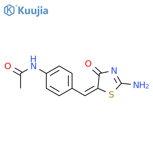 Acetamide, N-[4-[(2-amino-4-oxo-5(4H)-thiazolylidene)methyl]phenyl]- structure