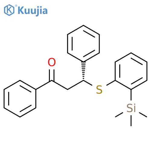 1-Propanone, 1,3-diphenyl-3-[[2-(trimethylsilyl)phenyl]thio]-, (3R)- structure