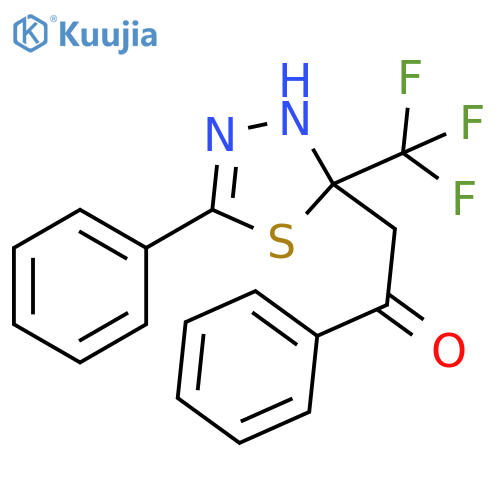 Ethanone,2-[2,3-dihydro-5-phenyl-2-(trifluoromethyl)-1,3,4-thiadiazol-2-yl]-1-phenyl- structure