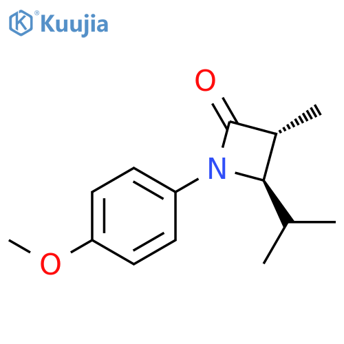 2-Azetidinone, 1-(4-methoxyphenyl)-3-methyl-4-(1-methylethyl)-,(3R,4R)- structure