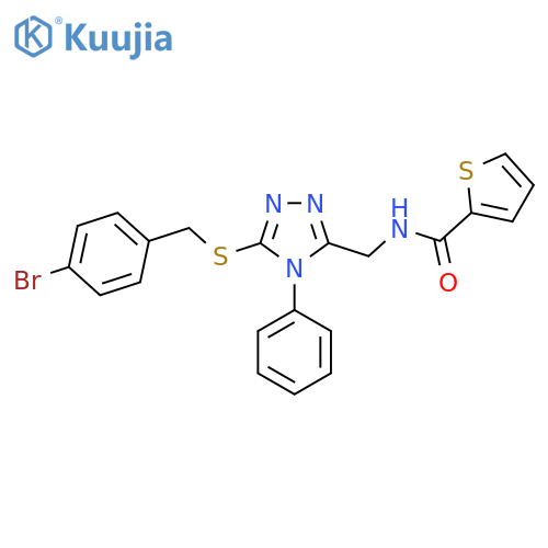 N-(5-{(4-bromophenyl)methylsulfanyl}-4-phenyl-4H-1,2,4-triazol-3-yl)methylthiophene-2-carboxamide structure