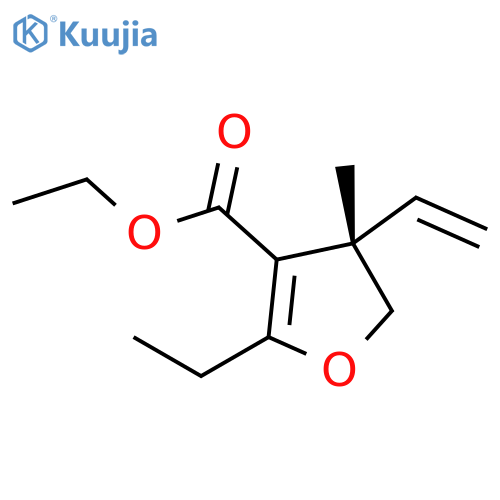 3-Furancarboxylic acid,4-ethenyl-2-ethyl-4,5-dihydro-4-methyl-, ethyl ester, (4S)- structure