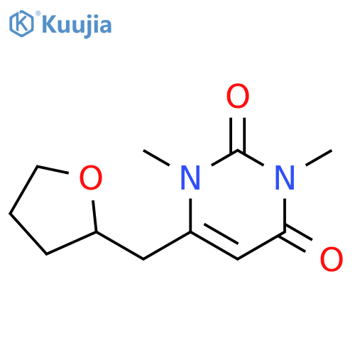 2,4(1H,3H)-Pyrimidinedione,1,3-dimethyl-6-[(tetrahydro-2-furanyl)methyl]- structure