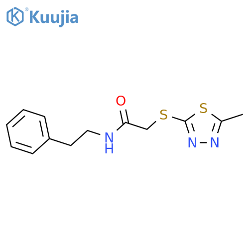 2-(5-methyl-1,3,4-thiadiazol-2-yl)sulfanyl-N-(2-phenylethyl)acetamide structure