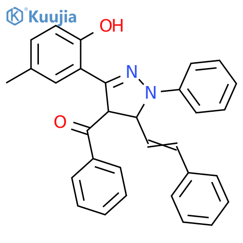 Methanone,[4,5-dihydro-3-(2-hydroxy-5-methylphenyl)-1-phenyl-5-(2-phenylethenyl)-1H-pyrazol-4-yl]phenyl- structure
