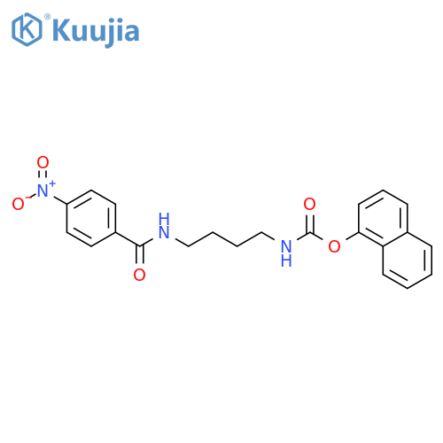 Carbamic acid, [4-[(4-nitrobenzoyl)amino]butyl]-, 1-naphthalenyl ester structure