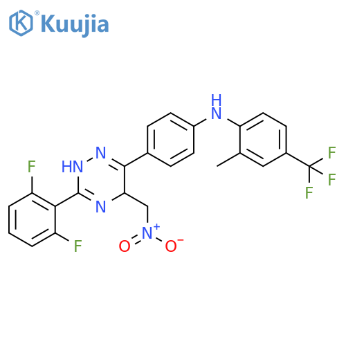 Benzenamine,N-[4-[3-(2,6-difluorophenyl)-2,5-dihydro-5-(nitromethyl)-1,2,4-triazin-6-yl]phenyl]-2-methyl-4-(trifluoromethyl)- structure