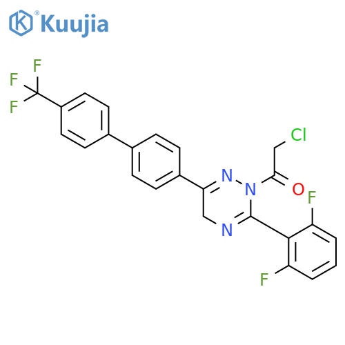 1,2,4-Triazine,2-(chloroacetyl)-3-(2,6-difluorophenyl)-2,5-dihydro-6-[4'-(trifluoromethyl)[1,1'-biphenyl]-4-yl]- structure