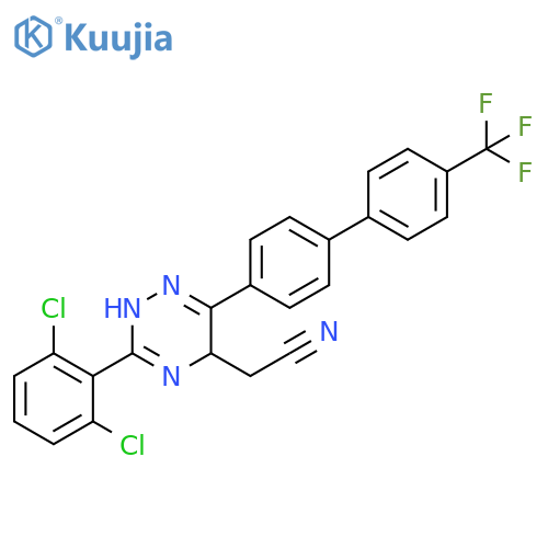 1,2,4-Triazine-5-acetonitrile,3-(2,6-dichlorophenyl)-2,5-dihydro-6-[4'-(trifluoromethyl)[1,1'-biphenyl]-4-yl]- structure