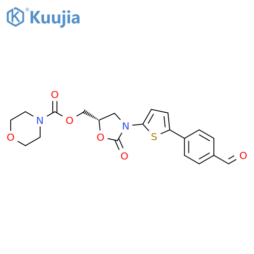 4-Morpholinecarboxylic acid,[(5S)-3-[5-(4-formylphenyl)-2-thienyl]-2-oxo-5-oxazolidinyl]methyl ester structure