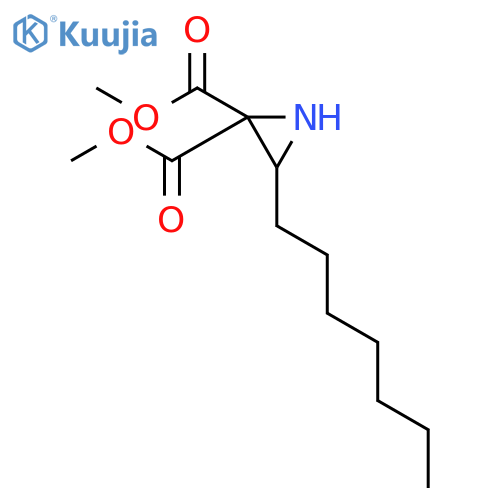 2,2-Aziridinedicarboxylic acid, 3-heptyl-, dimethyl ester structure