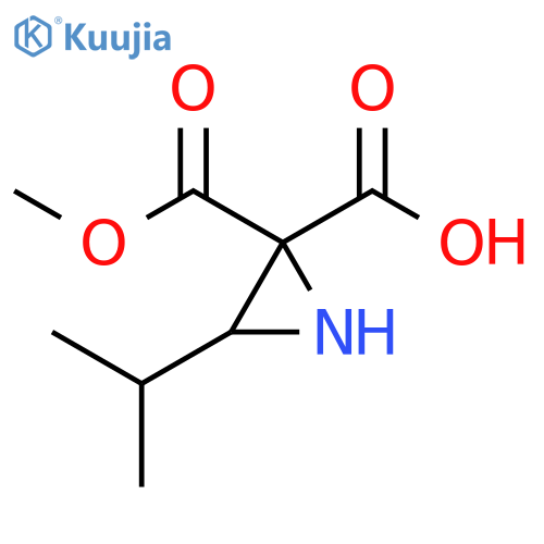 2,2-Aziridinedicarboxylic acid, 3-(1-methylethyl)-, monomethyl ester structure