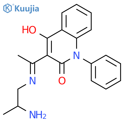 (E)-3-(1-((2-aminopropyl)imino)ethyl)-4-hydroxy-1-phenylquinolin-2(1H)-one structure