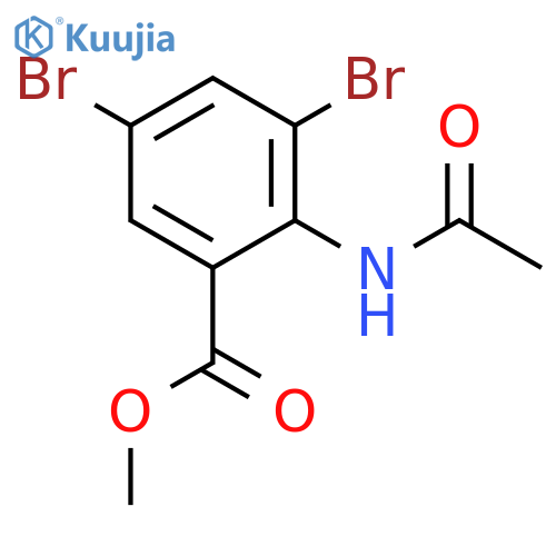 BENZOIC ACID, 2-(ACETYLAMINO)-3,5-DIBROMO-, METHYL ESTER structure