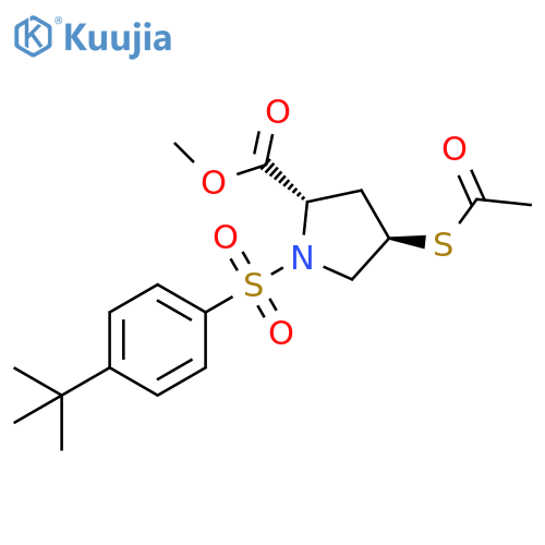 L-Proline, 4-(acetylthio)-1-[[4-(1,1-dimethylethyl)phenyl]sulfonyl]-, methylester, (4R)- structure