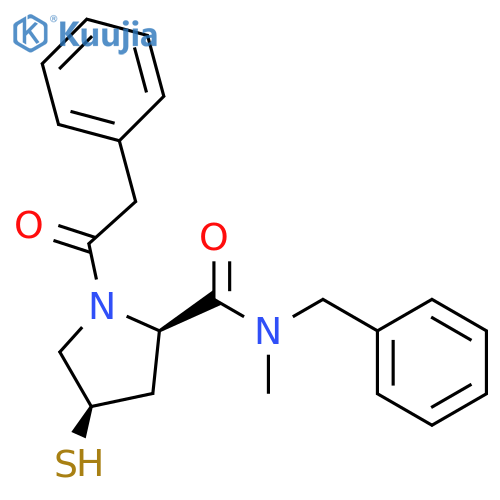 2-Pyrrolidinecarboxamide,4-mercapto-N-methyl-1-(phenylacetyl)-N-(phenylmethyl)-, (2R,4R)- structure