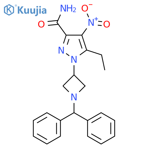1H-Pyrazole-3-carboxamide,1-[1-(diphenylmethyl)-3-azetidinyl]-5-ethyl-4-nitro- structure