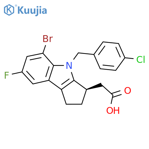 [(3R)-5-Bromo-4-(4-chlorobenzyl)-7-fluoro-1,2,3,4-tetrahydrocyclopenta[b]indol-3-yl]acetic acid structure