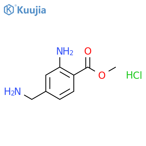 Benzoic acid, 2-amino-4-(aminomethyl)-, methyl ester, hydrochloride structure