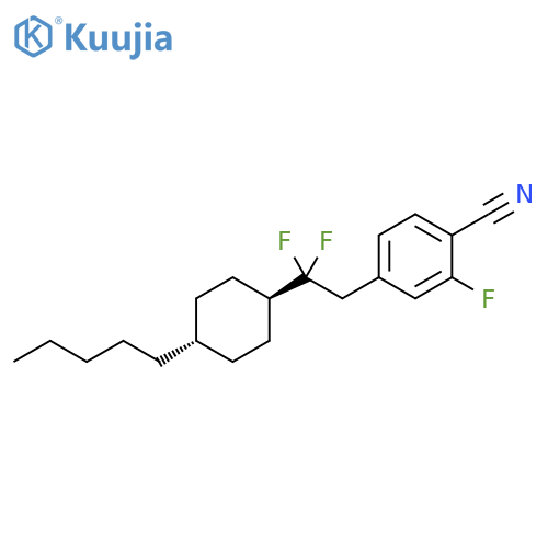Benzonitrile, 4-[2,2-difluoro-2-(trans-4-pentylcyclohexyl)ethyl]-2-fluoro- structure