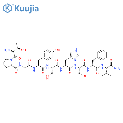 L-Valinamide,L-threonyl-L-prolylglycyl-L-tyrosyl-L-seryl-L-histidyl-L-seryl-L-phenylalanyl- structure