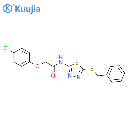 N-5-(benzylsulfanyl)-1,3,4-thiadiazol-2-yl-2-(4-chlorophenoxy)acetamide structure