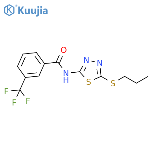 N-5-(propylsulfanyl)-1,3,4-thiadiazol-2-yl-3-(trifluoromethyl)benzamide structure