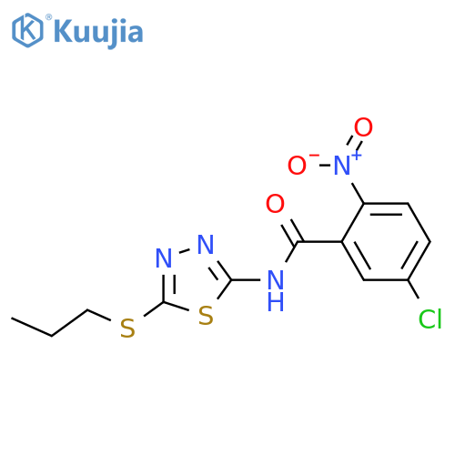 5-chloro-2-nitro-N-5-(propylsulfanyl)-1,3,4-thiadiazol-2-ylbenzamide structure