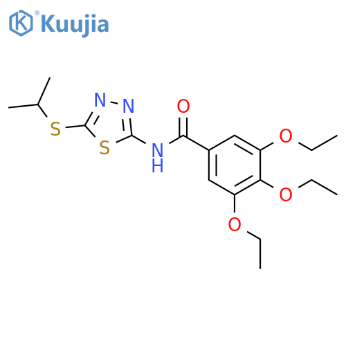 3,4,5-triethoxy-N-5-(propan-2-ylsulfanyl)-1,3,4-thiadiazol-2-ylbenzamide structure