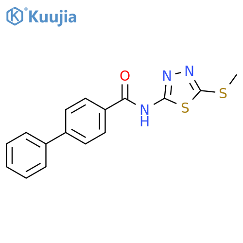 N-5-(methylsulfanyl)-1,3,4-thiadiazol-2-yl-1,1'-biphenyl-4-carboxamide structure