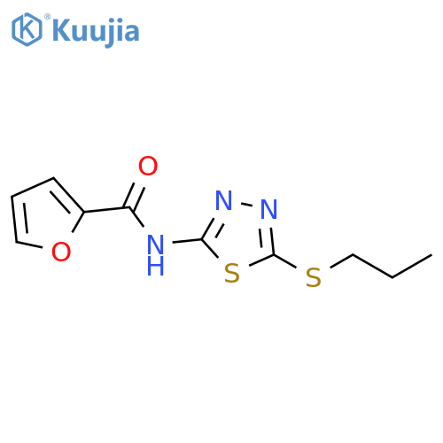 N-[5-(propylsulfanyl)-1,3,4-thiadiazol-2-yl]furan-2-carboxamide structure