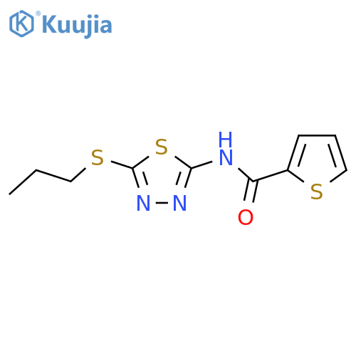 N-5-(propylsulfanyl)-1,3,4-thiadiazol-2-ylthiophene-2-carboxamide structure