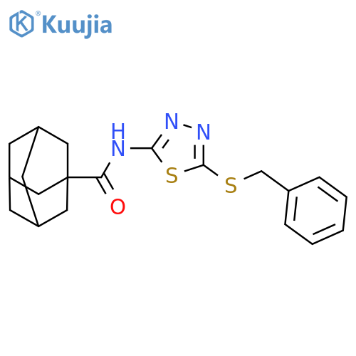 N-5-(benzylsulfanyl)-1,3,4-thiadiazol-2-yladamantane-1-carboxamide structure