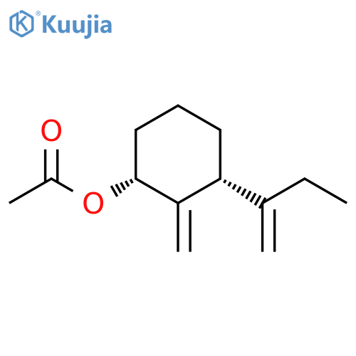 Cyclohexanol, 2-methylene-3-(1-methylenepropyl)-, acetate, (1R,3R)- structure