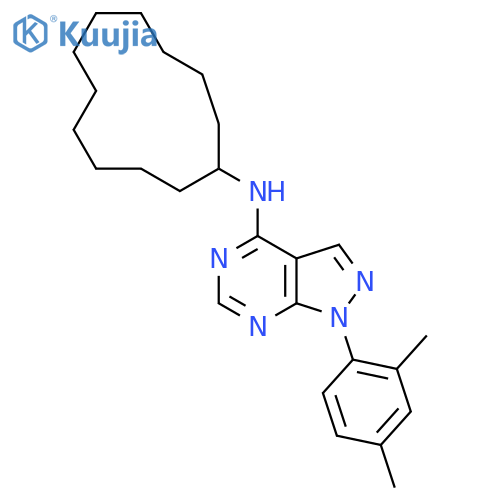 N-cyclododecyl-1-(2,4-dimethylphenyl)-1H-pyrazolo3,4-dpyrimidin-4-amine structure